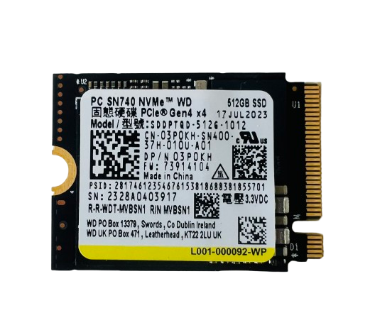 Western Digital PC SN740 NVMe SSD 512GB Internal Hard Drive