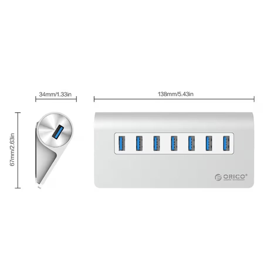 ORICO Aluminum 7 Ports USB 3.0 Ports Hub (M3H7)